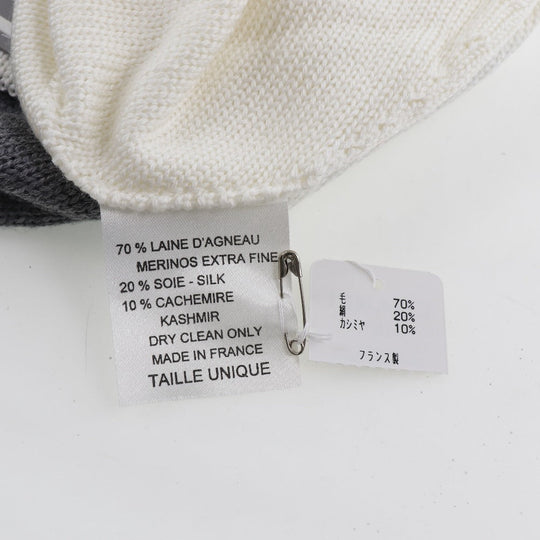 CHANEL Knit cap Wool, Silk, Cashmere White Sports line COCO Mark Women Used Authentic