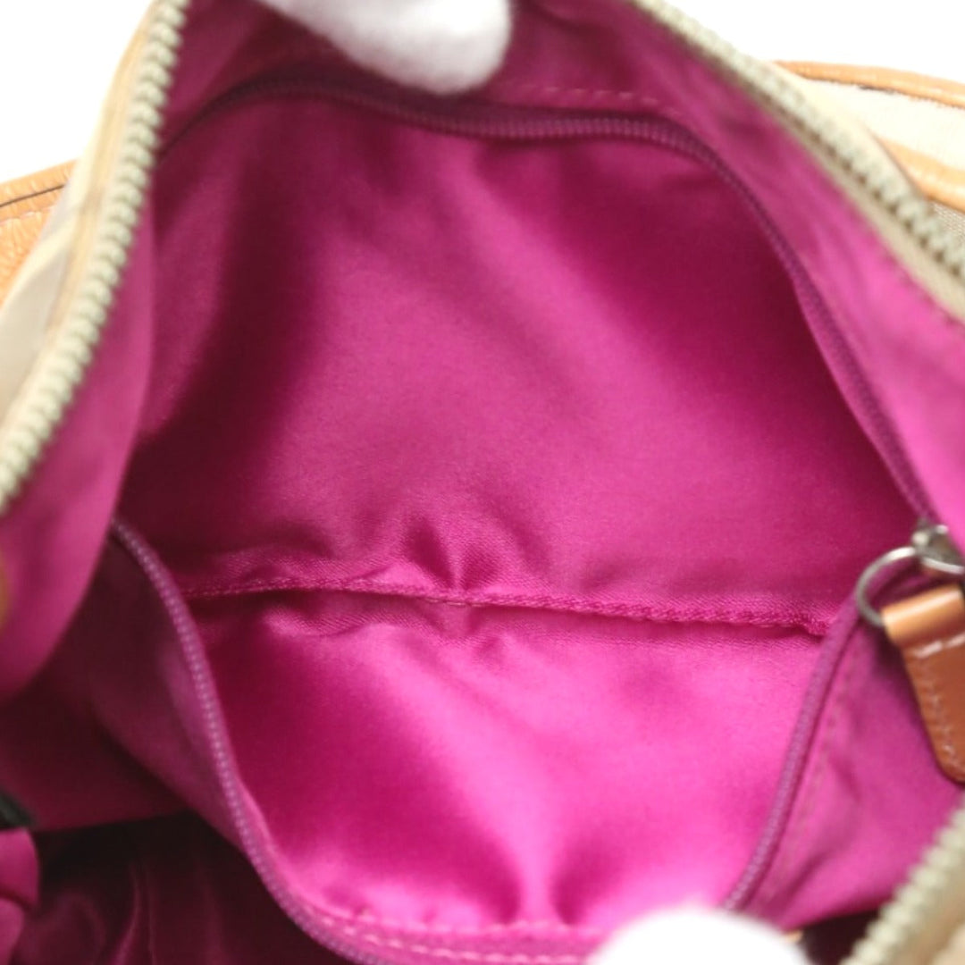 COACH Shoulder Bag F14562 leather beige Poppy Signature 2WAY Women Used Authentic