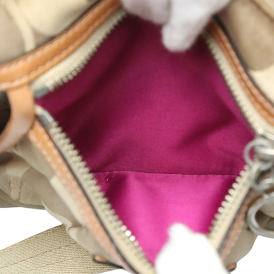 COACH Shoulder Bag F14562 leather beige Poppy Signature 2WAY Women Used Authentic