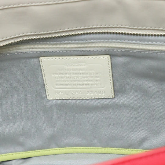 COACH Tote Bag 23469 leather Red x cream LEGACYLegacy Shoulder Bag Women Used Authentic