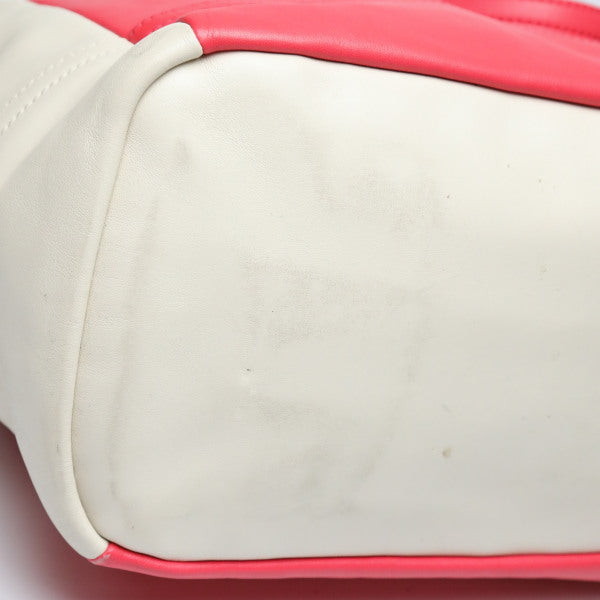 COACH Tote Bag 23469 leather Red x cream LEGACYLegacy Shoulder Bag Women Used Authentic