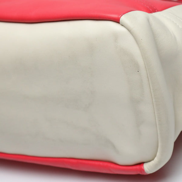 COACH Tote Bag 23469 leather Red x cream LEGACYLegacy Shoulder Bag Women Used Authentic