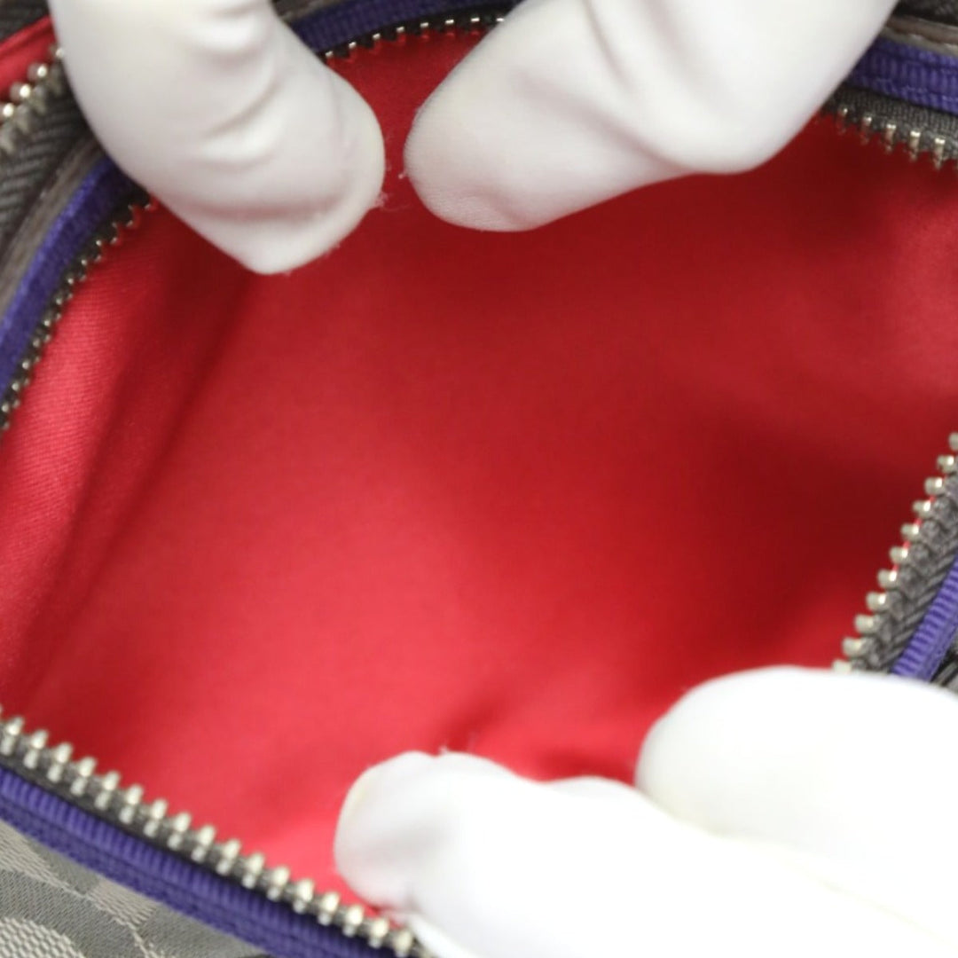 COACH Shoulder Bag 43287 leather Gray x purple swing bag Diagonal Poppy Women Used Authentic