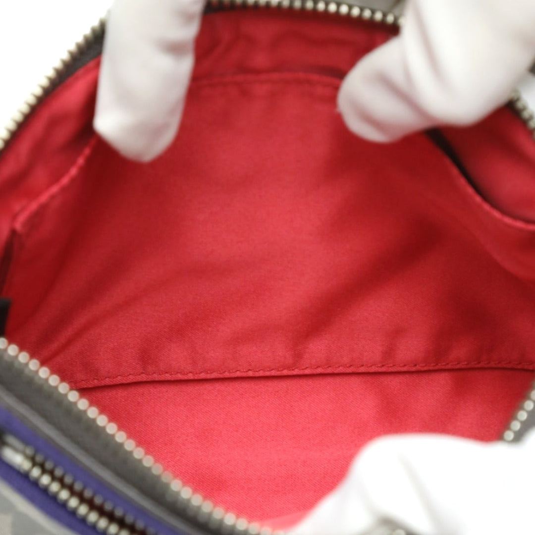 COACH Shoulder Bag 43287 leather Gray x purple swing bag Diagonal Poppy Women Used Authentic