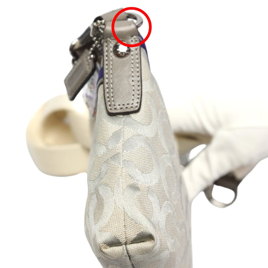 COACH Shoulder Bag 43287 leather Gray x purple swing bag Diagonal Poppy Women Used Authentic