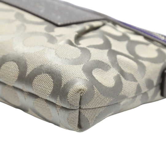 COACH Shoulder Bag 43287 leather Gray x purple swing bag Diagonal Poppy Women Used Authentic