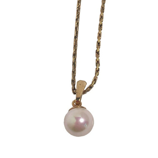 Christian Dior Necklace Gold, fake pearls gold Necklace fake pearl Women Used Authentic