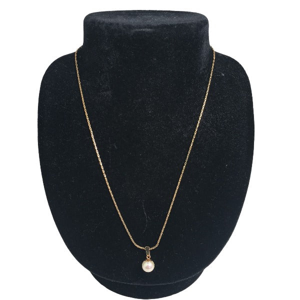 Christian Dior Necklace Gold, fake pearls gold Necklace fake pearl Women Used Authentic