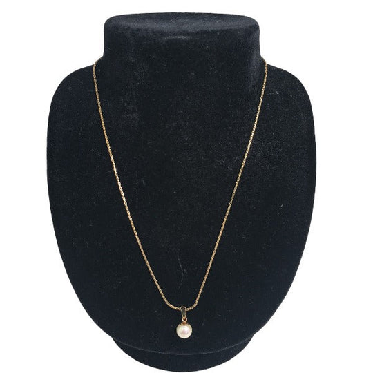 Christian Dior Necklace Gold, fake pearls gold Necklace fake pearl Women Used Authentic
