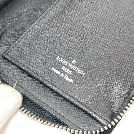 LOUIS VUITTON Long Wallet Purse N63095 Damier Grafitto Canvas black Zippy Wallet Vertical mens Used Authentic