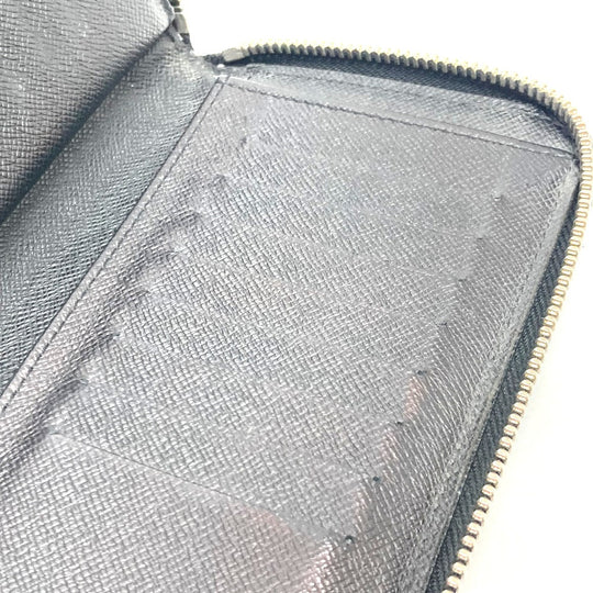 LOUIS VUITTON Long Wallet Purse N63095 Damier Grafitto Canvas black Zippy Wallet Vertical mens Used Authentic