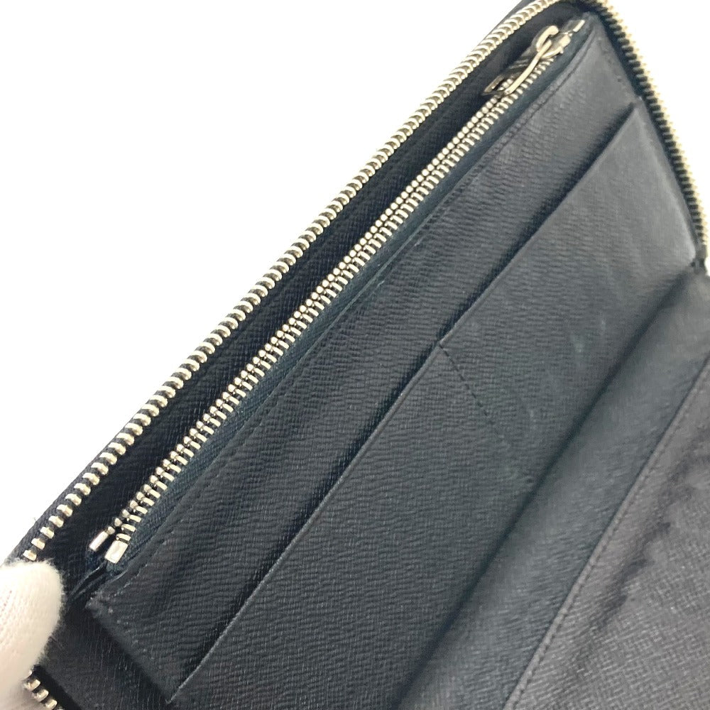 LOUIS VUITTON Long Wallet Purse N63095 Damier Grafitto Canvas black Zippy Wallet Vertical mens Used Authentic