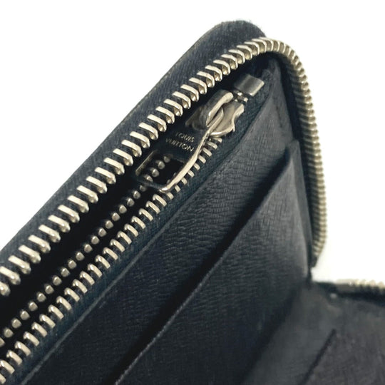 LOUIS VUITTON Long Wallet Purse N63095 Damier Grafitto Canvas black Zippy Wallet Vertical mens Used Authentic