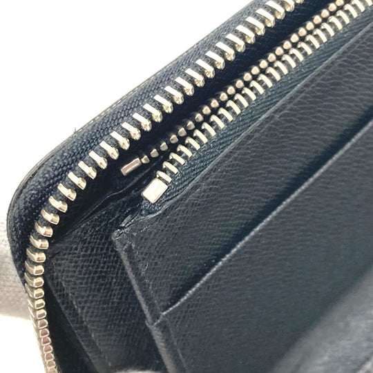 LOUIS VUITTON Long Wallet Purse N63095 Damier Grafitto Canvas black Zippy Wallet Vertical mens Used Authentic