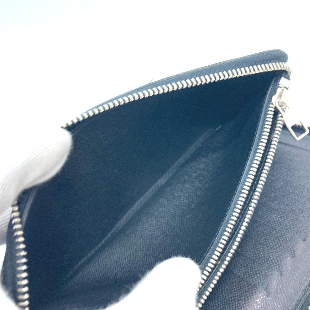 LOUIS VUITTON Long Wallet Purse N63095 Damier Grafitto Canvas black Zippy Wallet Vertical mens Used Authentic