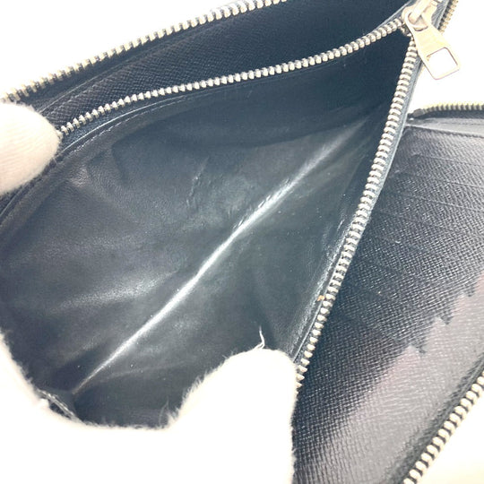 LOUIS VUITTON Long Wallet Purse N63095 Damier Grafitto Canvas black Zippy Wallet Vertical mens Used Authentic