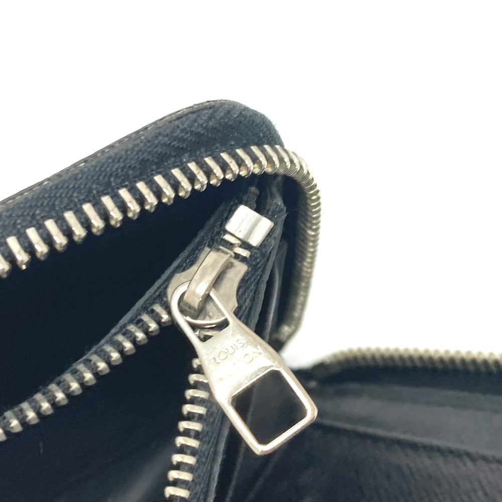 LOUIS VUITTON Long Wallet Purse N63095 Damier Grafitto Canvas black Zippy Wallet Vertical mens Used Authentic