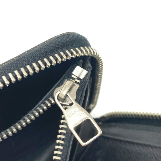 LOUIS VUITTON Long Wallet Purse N63095 Damier Grafitto Canvas black Zippy Wallet Vertical mens Used Authentic