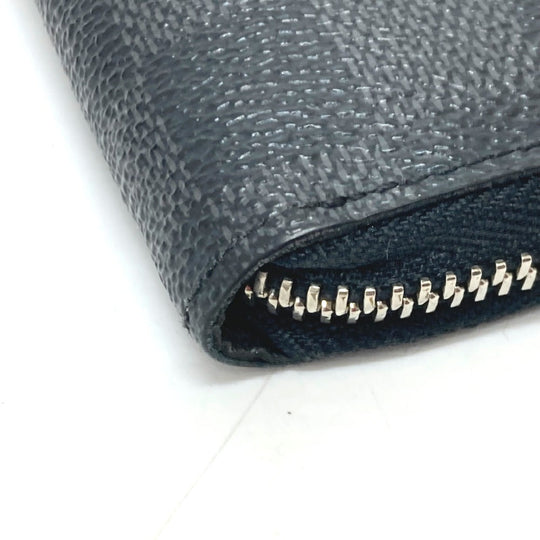 LOUIS VUITTON Long Wallet Purse N63095 Damier Grafitto Canvas black Zippy Wallet Vertical mens Used Authentic