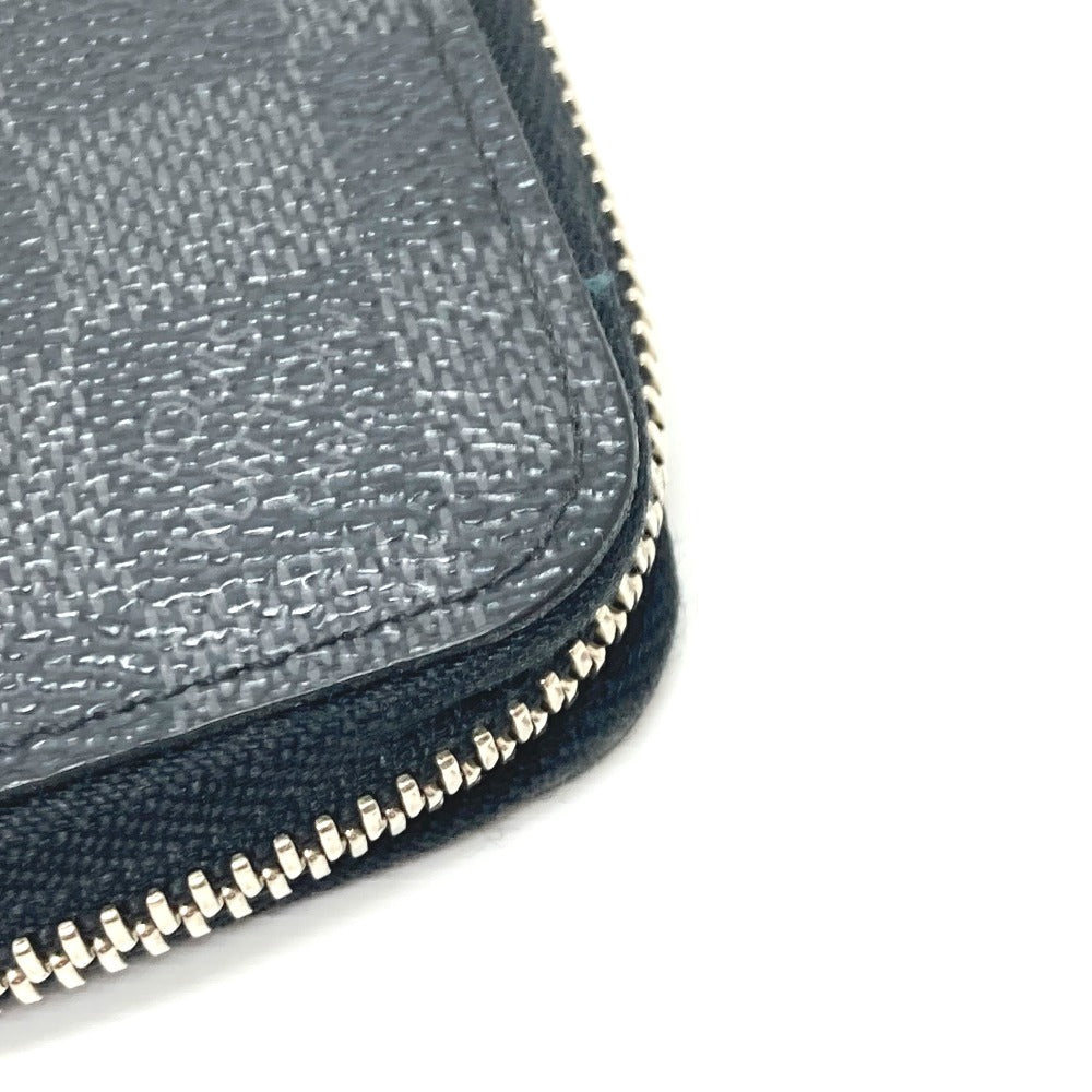 LOUIS VUITTON Long Wallet Purse N63095 Damier Grafitto Canvas black Zippy Wallet Vertical mens Used Authentic