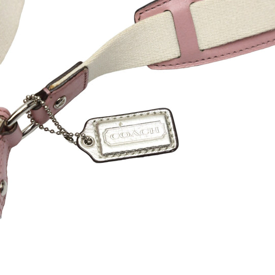 COACH Shoulder Bag 44394 leather Beige x pink swing madison dot op art Diagonal Women Used Authentic