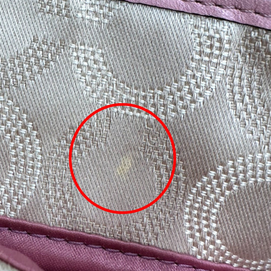 COACH Shoulder Bag 44394 leather Beige x pink swing madison dot op art Diagonal Women Used Authentic