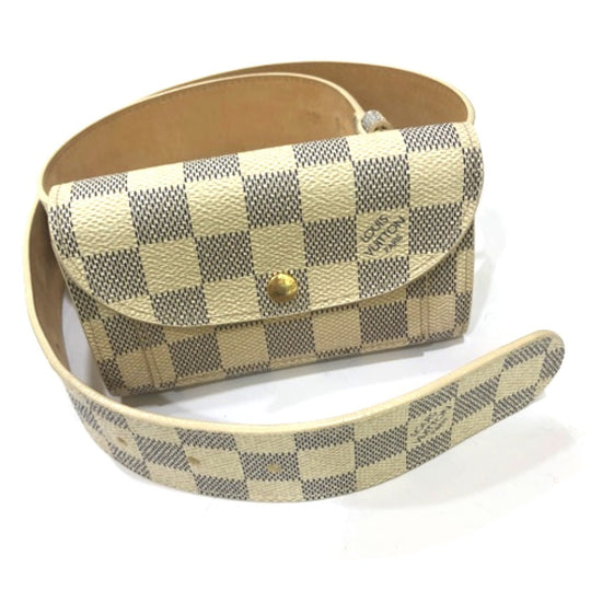 LOUIS VUITTON Waist bag M9835 Damier Azur Canvas white Saint Tulle Pochette Solo Women(Unisex) Used Authentic