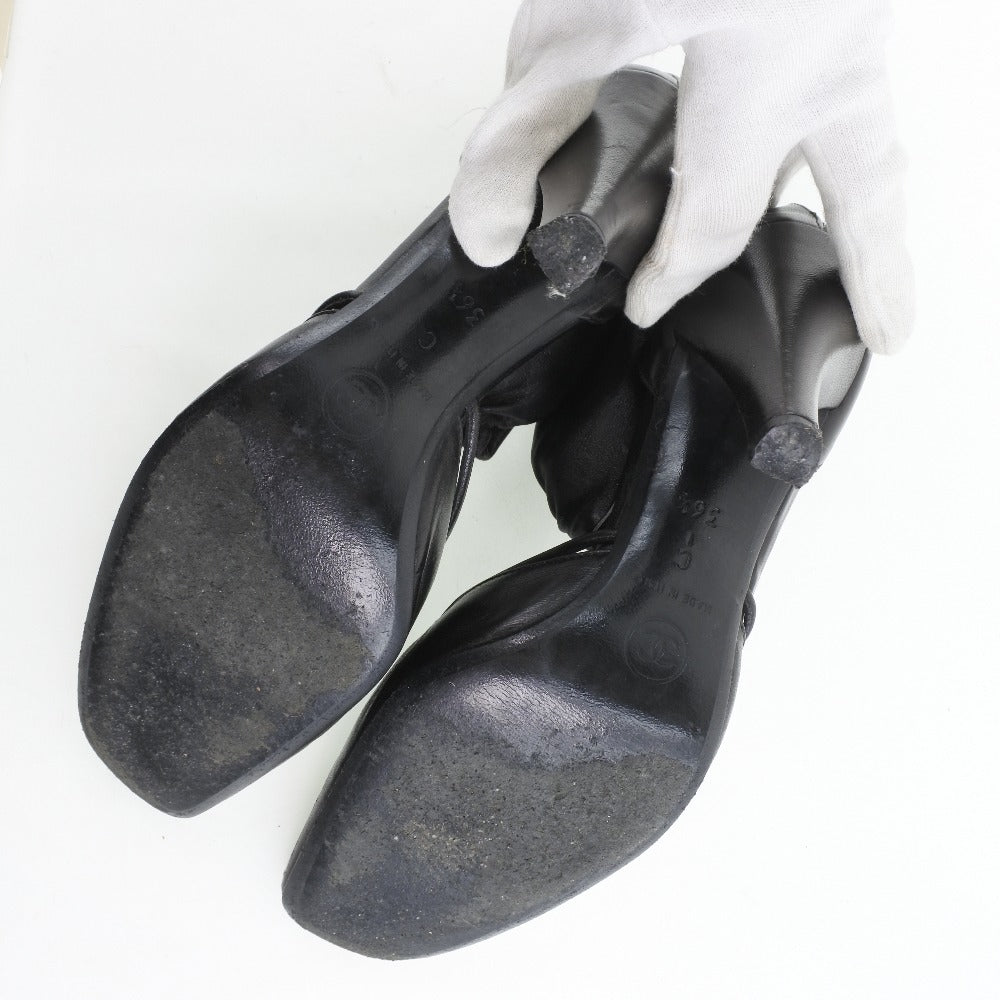 CHANEL pumps Calfskin black Women 36 1/2 Used Authentic