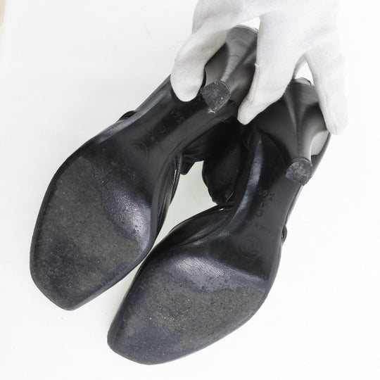CHANEL pumps Calfskin black Women 36 1/2 Used Authentic