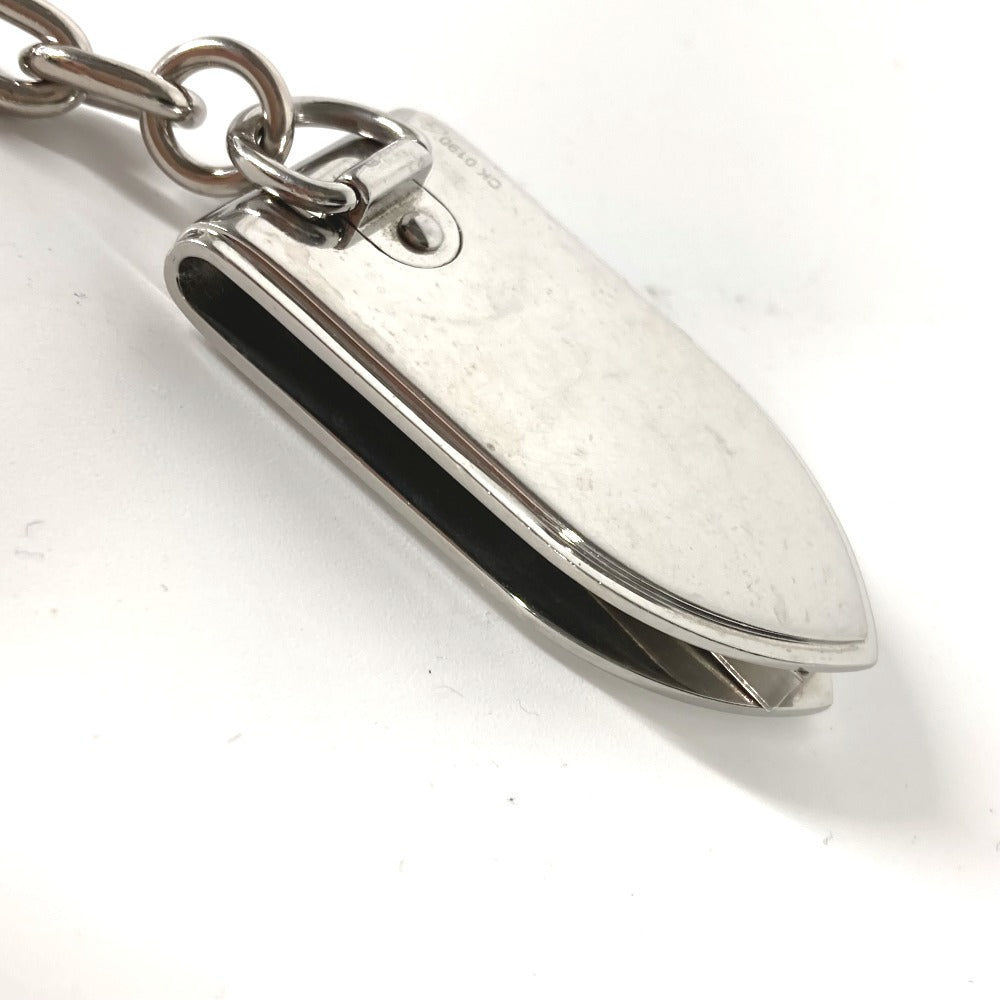 LOUIS VUITTON Money clip M66203 metal Silver Keychain bag charm Panse Bien Chene Ogive mens Used Authentic