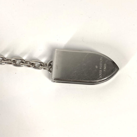 LOUIS VUITTON Money clip M66203 metal Silver Keychain bag charm Panse Bien Chene Ogive mens Used Authentic