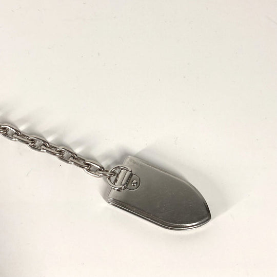 LOUIS VUITTON Money clip M66203 metal Silver Keychain bag charm Panse Bien Chene Ogive mens Used Authentic