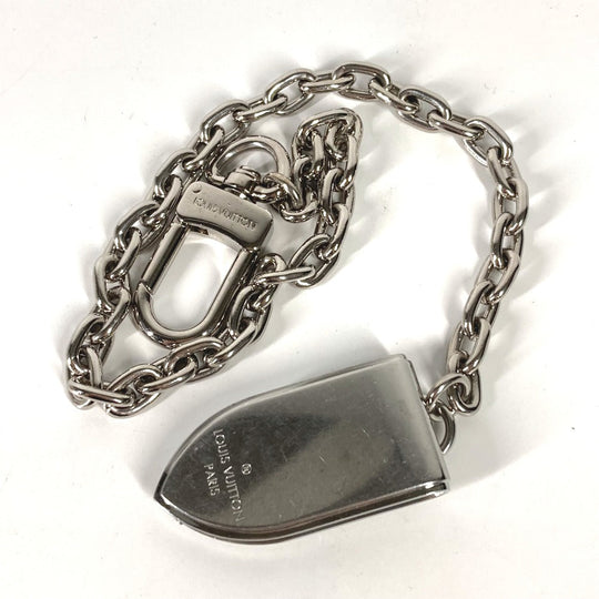 LOUIS VUITTON Money clip M66203 metal Silver Keychain bag charm Panse Bien Chene Ogive mens Used Authentic