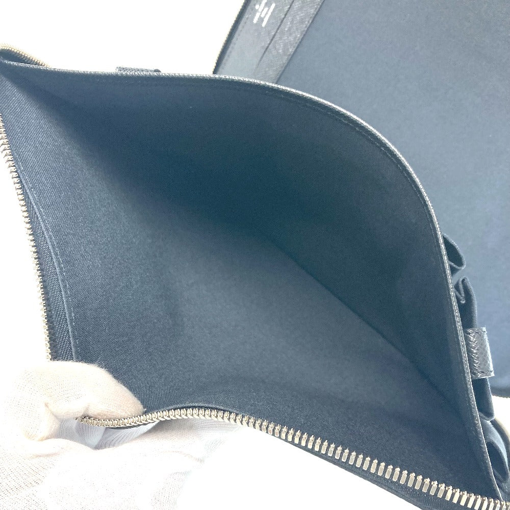 LOUIS VUITTON Clutch bag M32612 Taiga Leather black Taiga Vladimir unisex(Unisex) Used Authentic