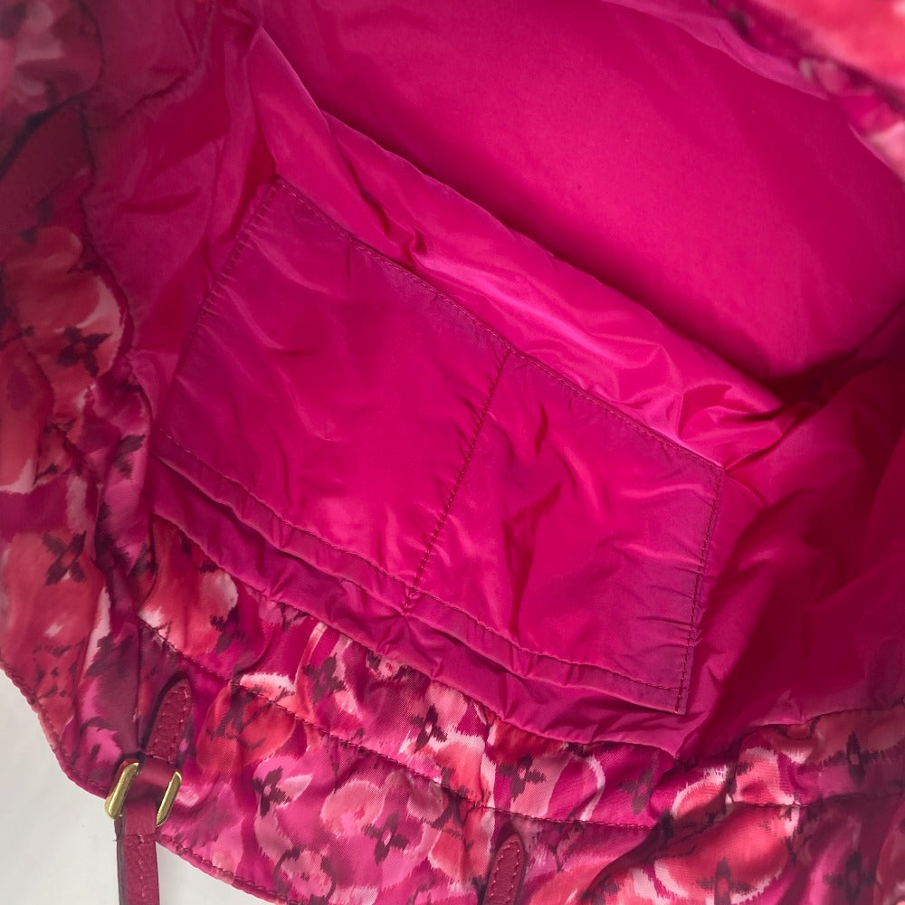 LOUIS VUITTON Tote Bag M94313 Leather / nylon pink Ikat Flower Floral Pattern Noeful MM Women Used Authentic