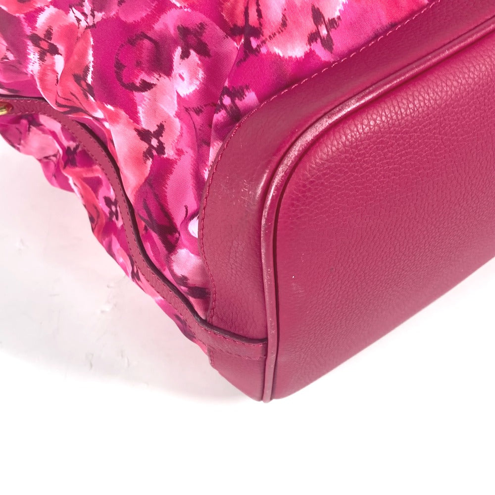 LOUIS VUITTON Tote Bag M94313 Leather / nylon pink Ikat Flower Floral Pattern Noeful MM Women Used Authentic