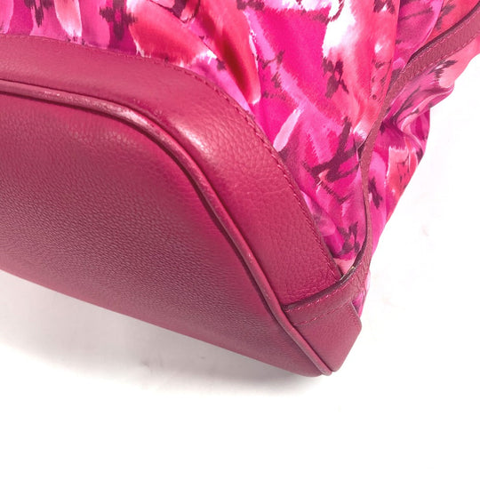 LOUIS VUITTON Tote Bag M94313 Leather / nylon pink Ikat Flower Floral Pattern Noeful MM Women Used Authentic