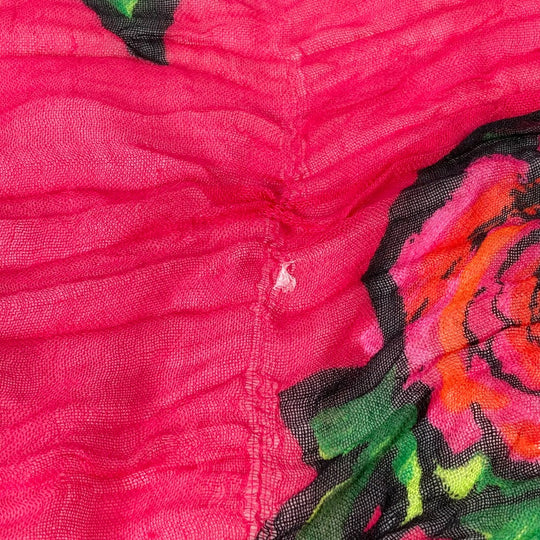 LOUIS VUITTON Stall M72379 Cashmere, Silk pink Shawl fringe Etoll rose graffiti Women Used Authentic