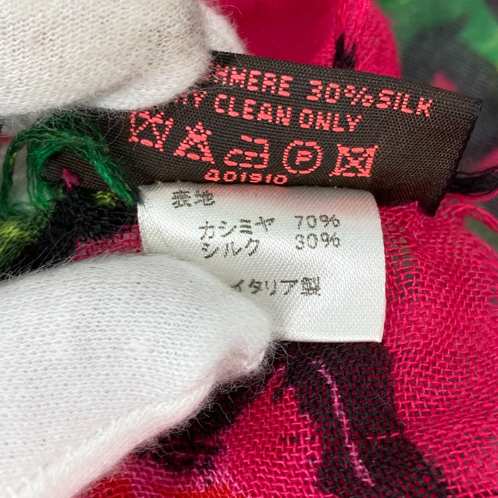 LOUIS VUITTON Stall M72379 Cashmere, Silk pink Shawl fringe Etoll rose graffiti Women Used Authentic