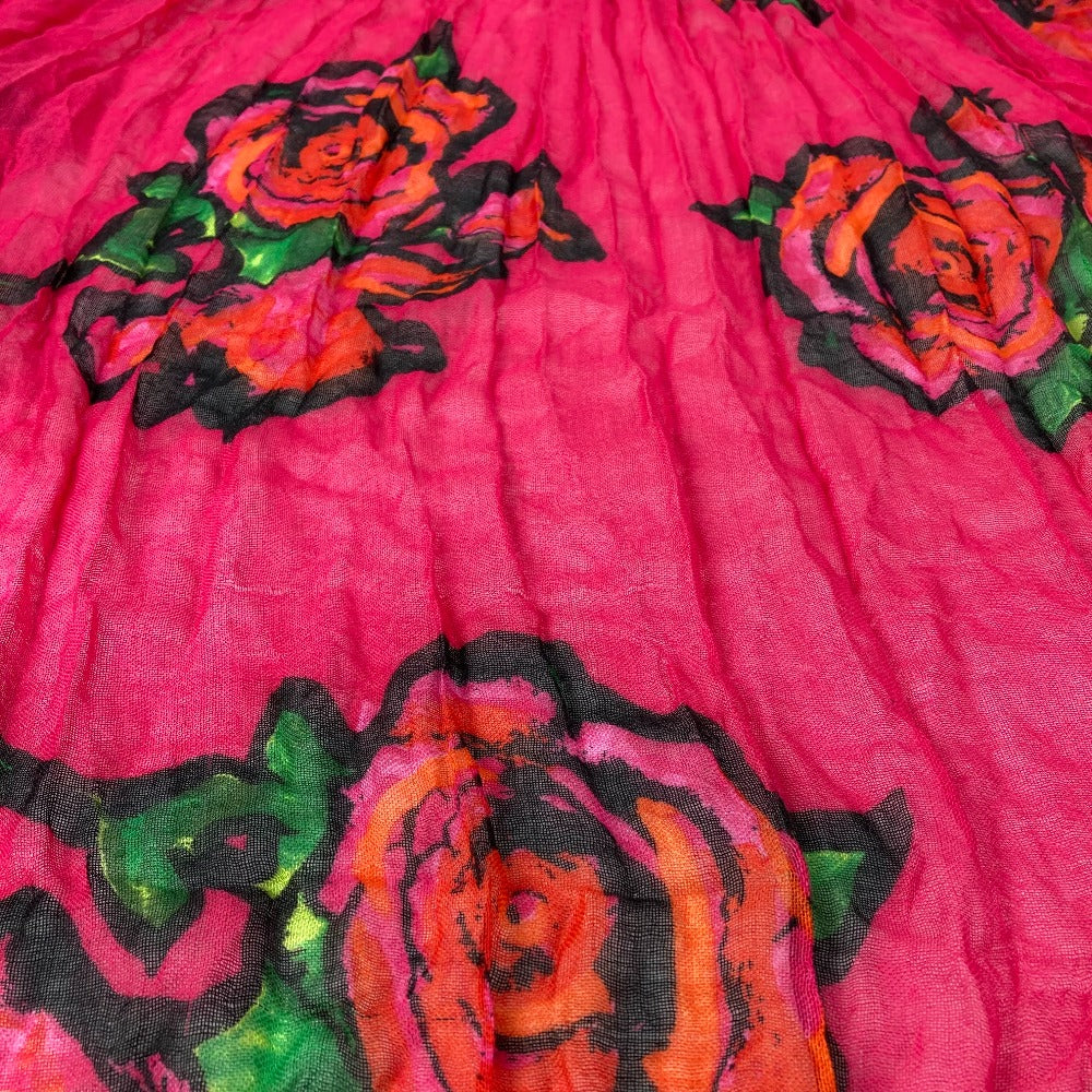 LOUIS VUITTON Stall M72379 Cashmere, Silk pink Shawl fringe Etoll rose graffiti Women Used Authentic