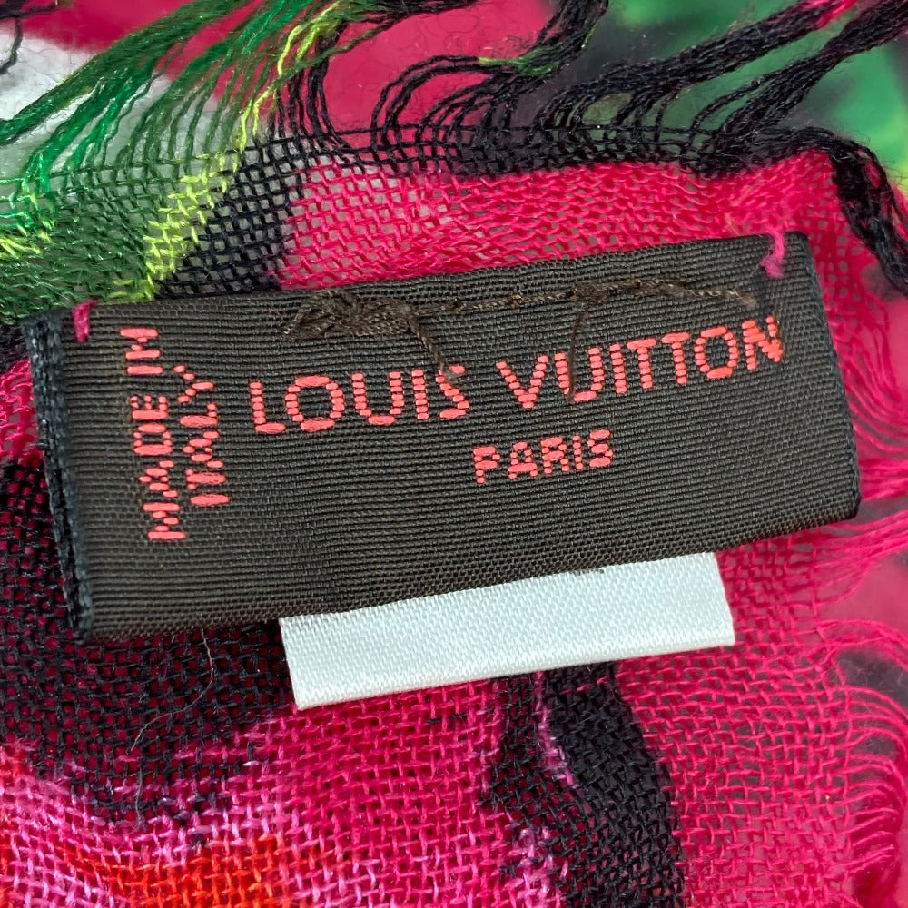 LOUIS VUITTON Stall M72379 Cashmere, Silk pink Shawl fringe Etoll rose graffiti Women Used Authentic