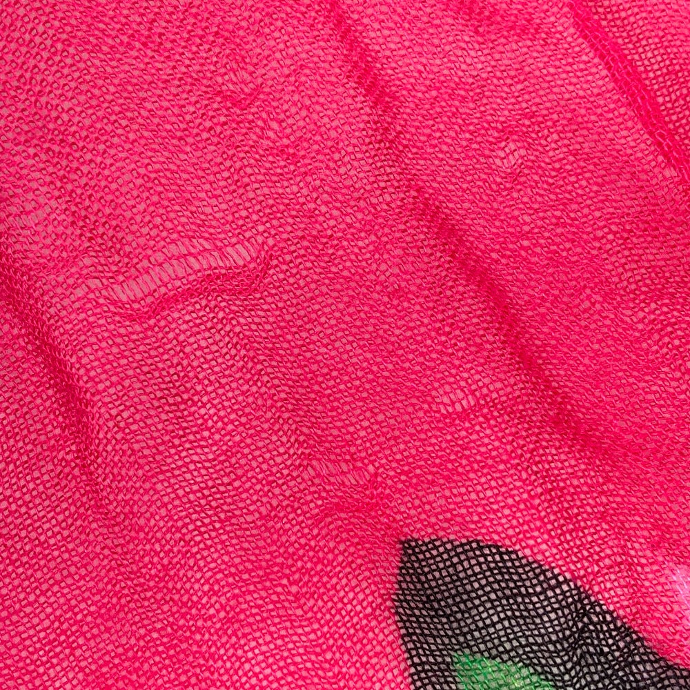 LOUIS VUITTON Stall M72379 Cashmere, Silk pink Shawl fringe Etoll rose graffiti Women Used Authentic