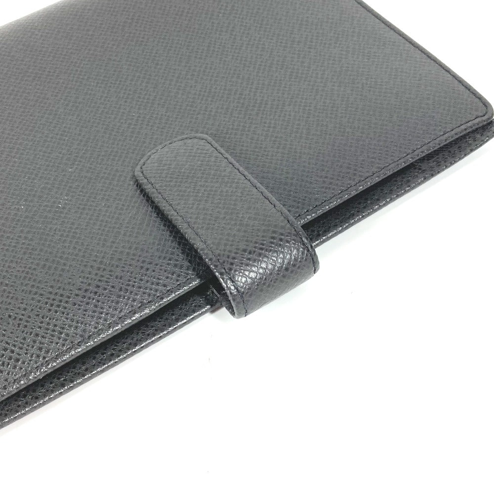 LOUIS VUITTON Notebook cover R20222 Taiga Leather black Taiga Agenda MM mens Used Authentic