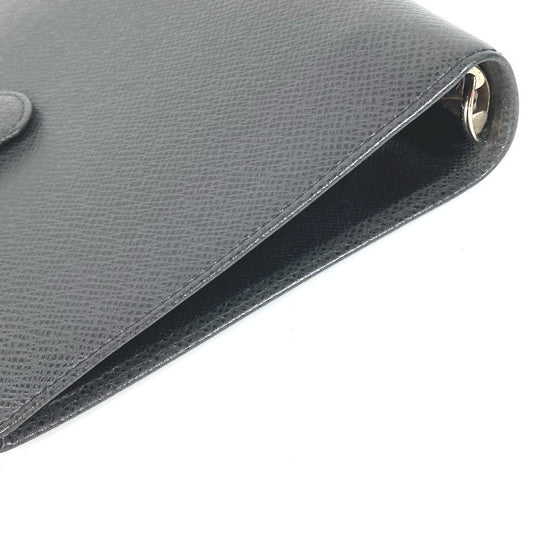 LOUIS VUITTON Notebook cover R20222 Taiga Leather black Taiga Agenda MM mens Used Authentic