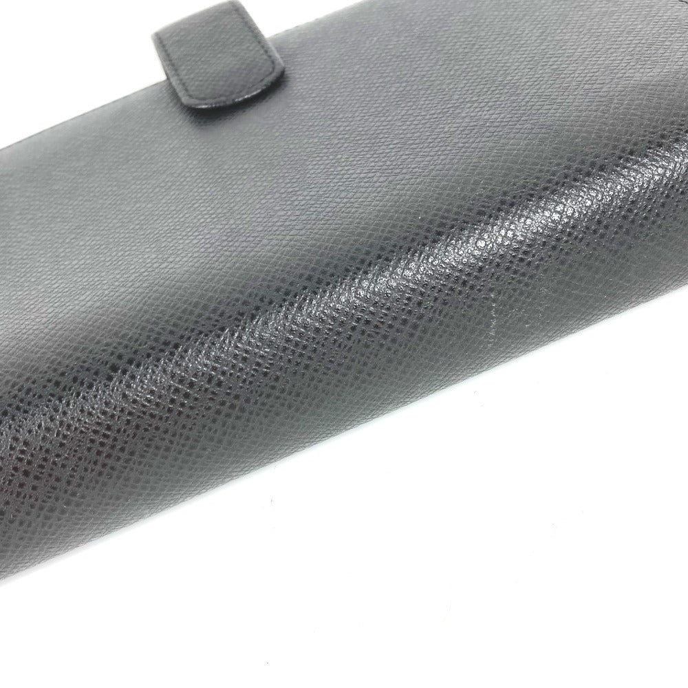 LOUIS VUITTON Notebook cover R20222 Taiga Leather black Taiga Agenda MM mens Used Authentic