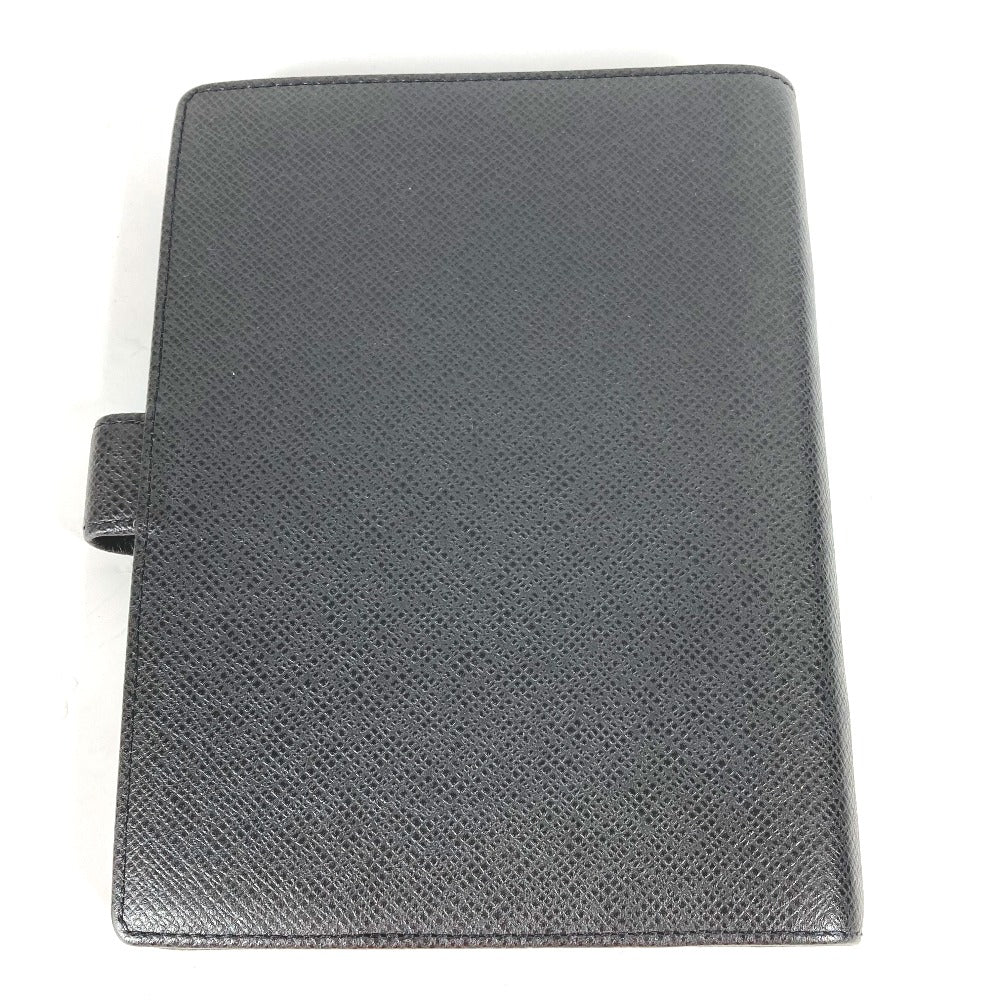 LOUIS VUITTON Notebook cover R20222 Taiga Leather black Taiga Agenda MM mens Used Authentic
