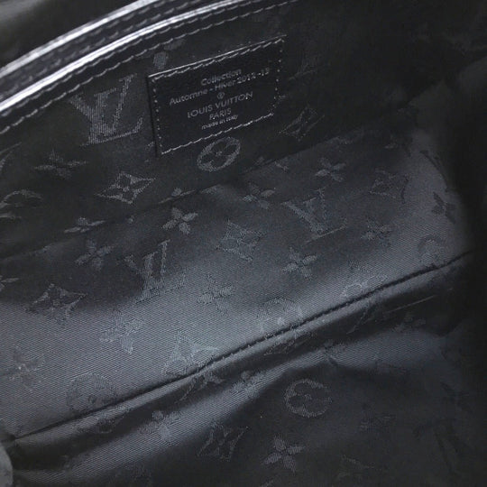 LOUIS VUITTON Handbag M94261 Buffalo leather black fur Trans Siberian PM Women Used Authentic