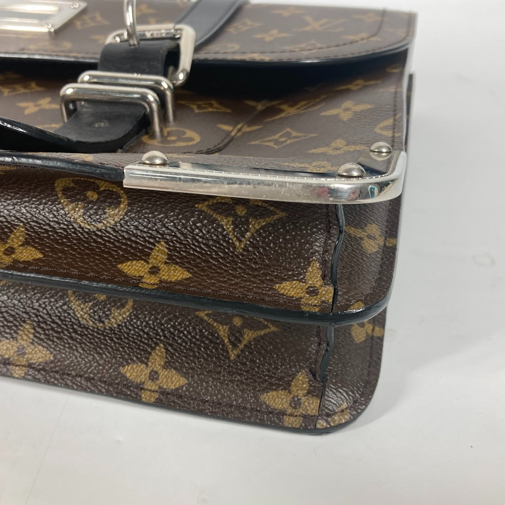 LOUIS VUITTON Business bag M92292 Monogram canvas Brown Monogram macacer Rally mens Used Authentic