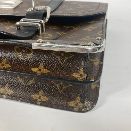 LOUIS VUITTON Business bag M92292 Monogram canvas Brown Monogram macacer Rally mens Used Authentic