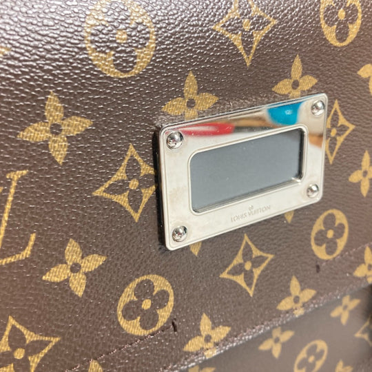 LOUIS VUITTON Business bag M92292 Monogram canvas Brown Monogram macacer Rally mens Used Authentic